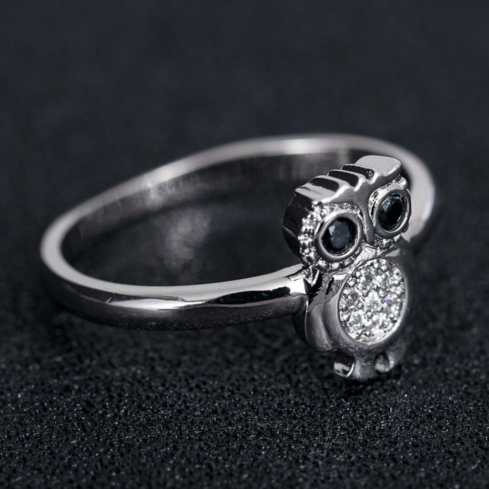 925 Silver Plated 3A CZ Cute Ring for Men Women, FB16FA1042